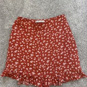 Abercrombie & Fitch Rust Floral Mini Skirt